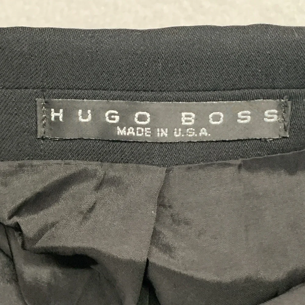 VTG Hugo Boss Einstein Sigma Wool Blazer Jacket 3-Button‎ Black Men 46L USA Made